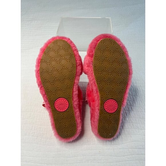 Ugg Womens SZ 8 Fluff Yeah Slide Slippers Pink Shearling Open Toe Indoor/Outdoor - Picture 6 of 9